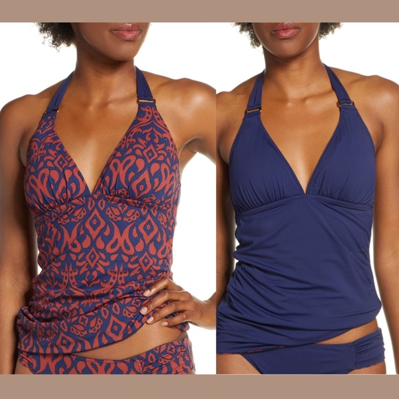 NEW Tommy Bahama Ikat Diamonds Tankini Top‎ XS - Picture 1 of 12